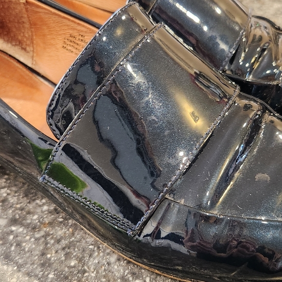 Halogen Emilia Loafer Navy Blue Patent Leather Point Toe Slip On Flat Women's 7 - Picture 14 of 14